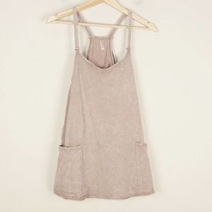 Free People Movement Mocha Latte Hot Shot Mini Tank Dress Shorts Womens XS